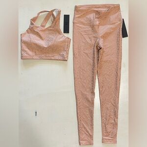 Mono B Super cute light coral leopard bra and legging set. size small